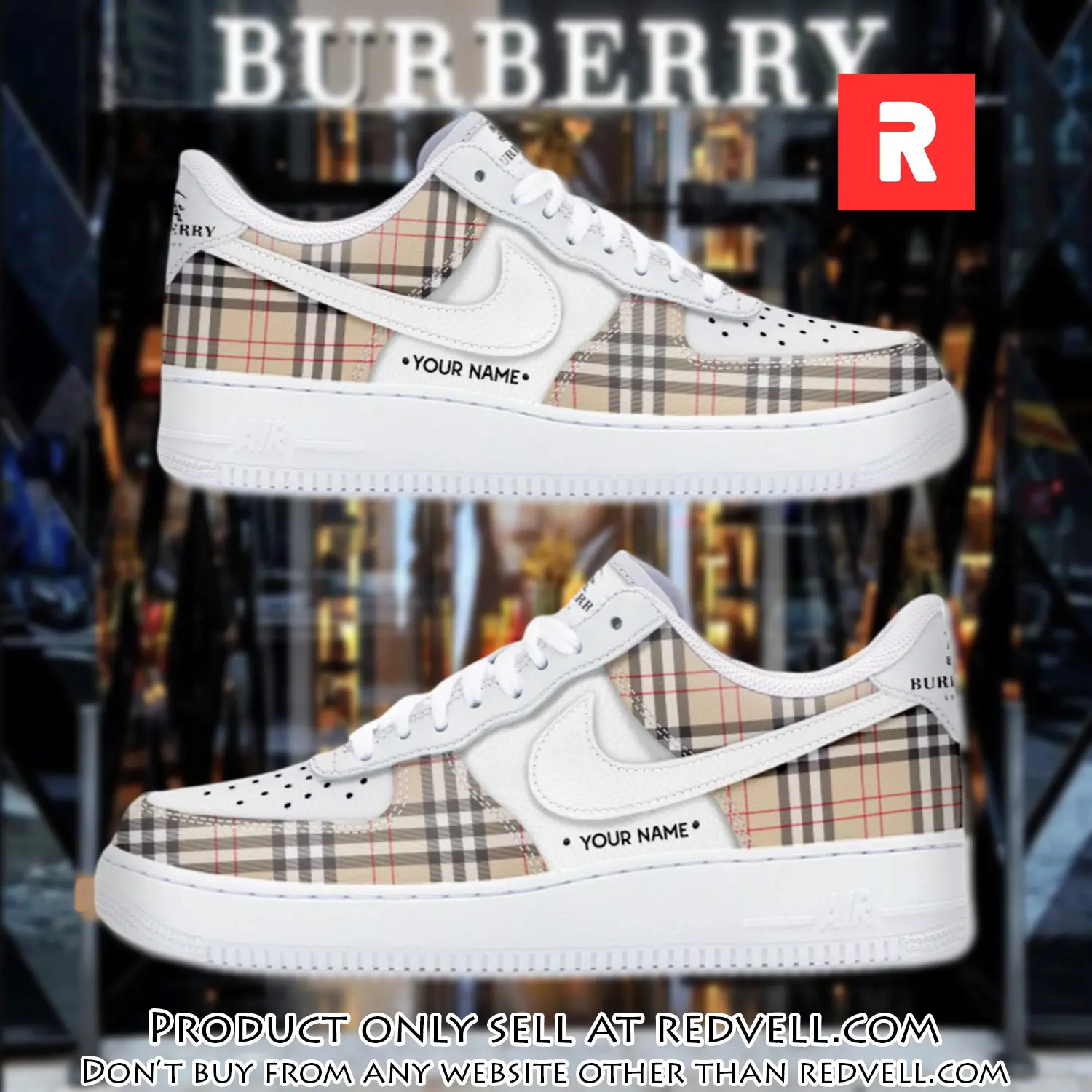 Personalized burberry luxury air force 1 sneakers limited af1 shoes oaf1002 rv3446662